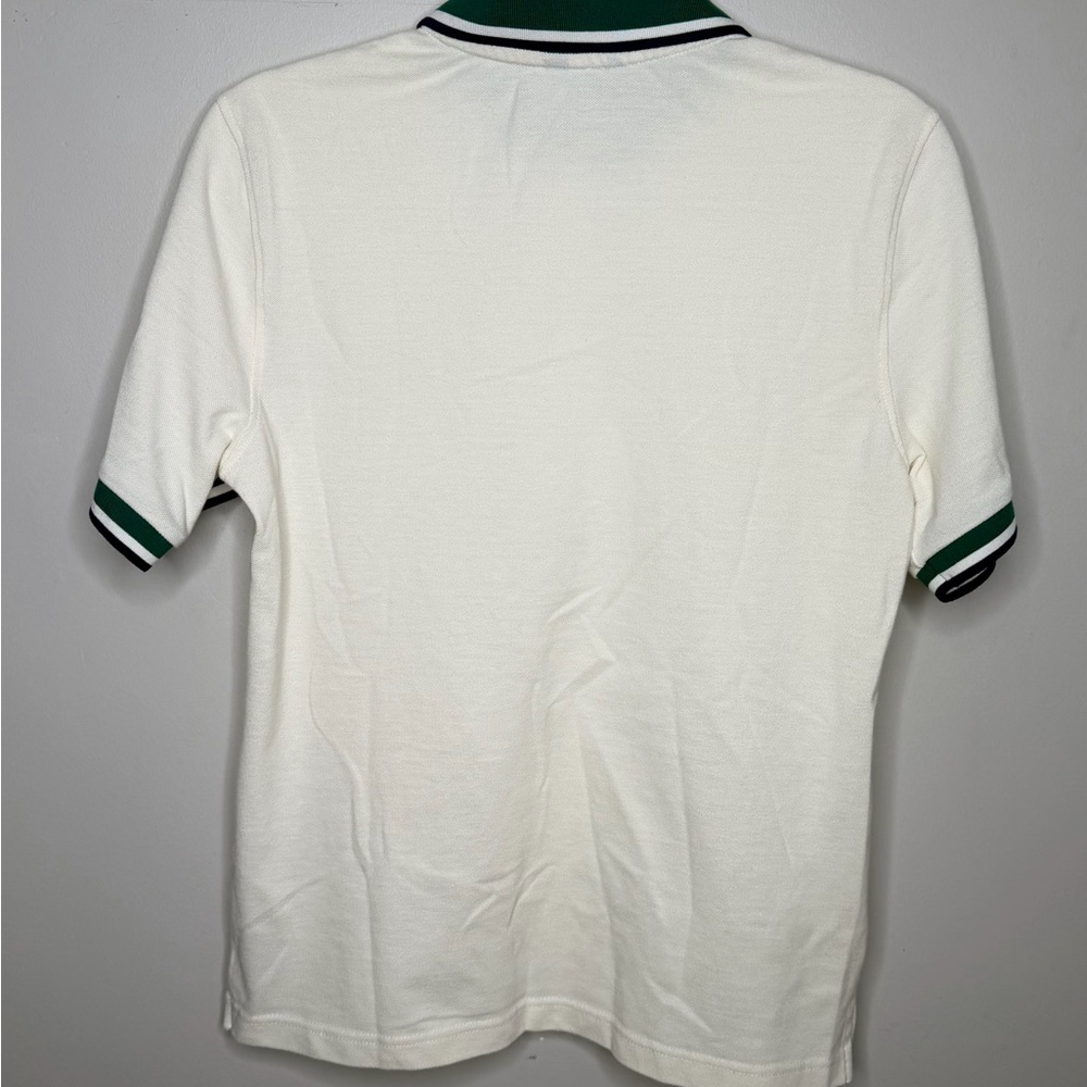 Prince Cream Polo with Green Trim Pickleball Tennis Collared Short Sleeve - Picture 4 of 6